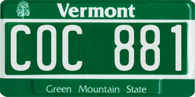 VT license plate COC881