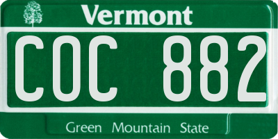 VT license plate COC882