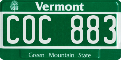 VT license plate COC883