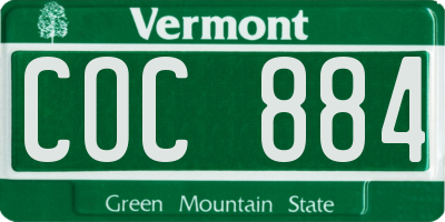 VT license plate COC884