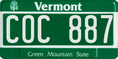VT license plate COC887
