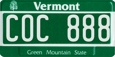 VT license plate COC888