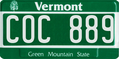 VT license plate COC889