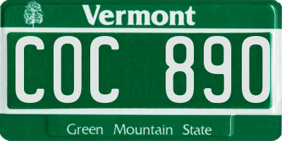 VT license plate COC890