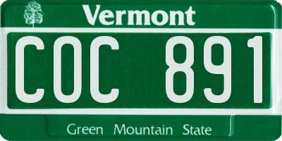 VT license plate COC891