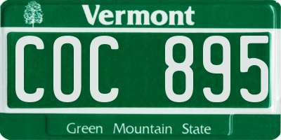 VT license plate COC895