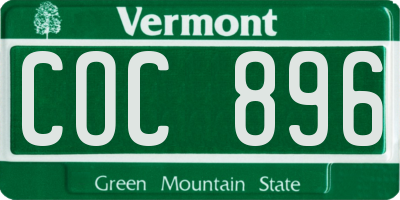 VT license plate COC896