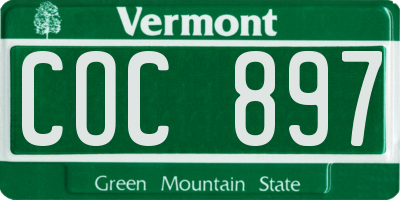 VT license plate COC897
