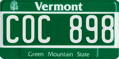 VT license plate COC898