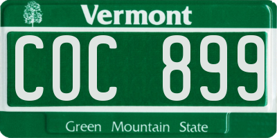 VT license plate COC899