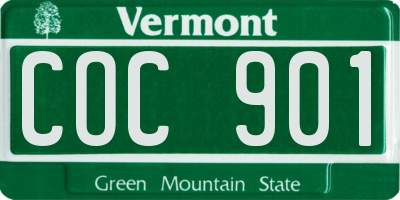 VT license plate COC901