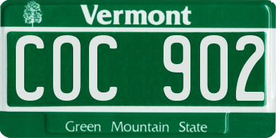 VT license plate COC902