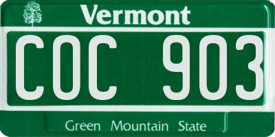 VT license plate COC903