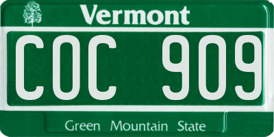 VT license plate COC909