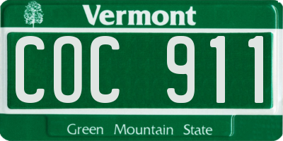 VT license plate COC911
