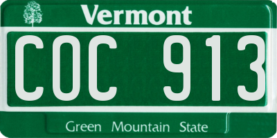 VT license plate COC913