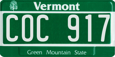 VT license plate COC917