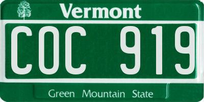 VT license plate COC919
