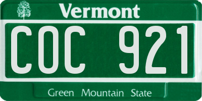 VT license plate COC921