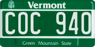 VT license plate COC940