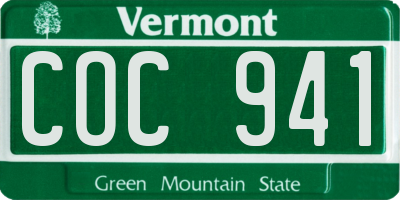 VT license plate COC941