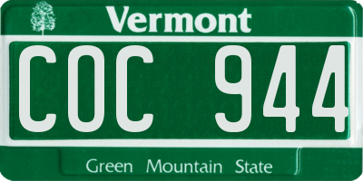 VT license plate COC944