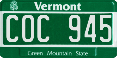 VT license plate COC945
