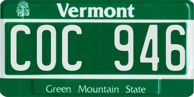 VT license plate COC946