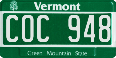 VT license plate COC948