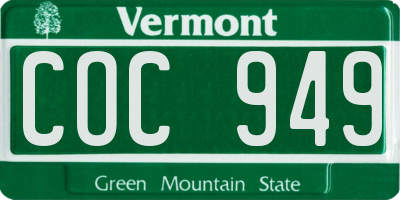 VT license plate COC949