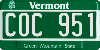 VT license plate COC951