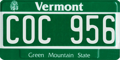 VT license plate COC956