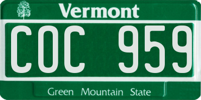 VT license plate COC959