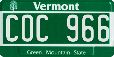 VT license plate COC966