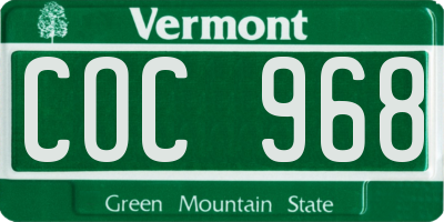 VT license plate COC968