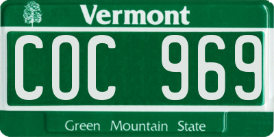 VT license plate COC969
