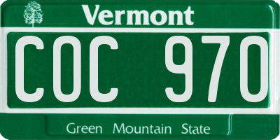 VT license plate COC970