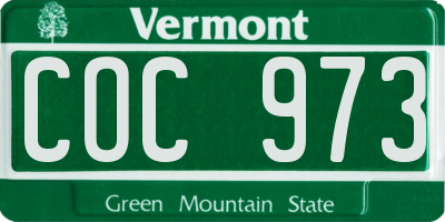 VT license plate COC973