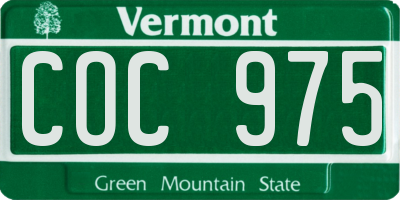 VT license plate COC975