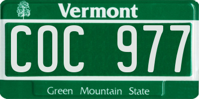 VT license plate COC977