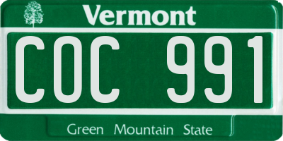 VT license plate COC991