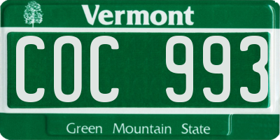 VT license plate COC993