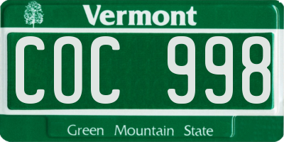 VT license plate COC998