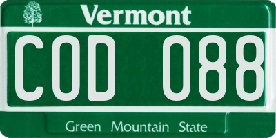 VT license plate COD088