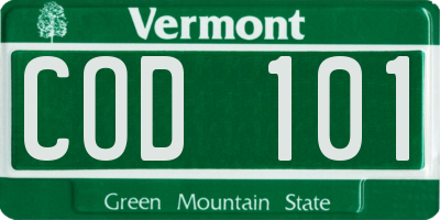 VT license plate COD101