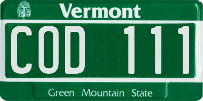 VT license plate COD111