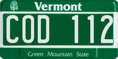 VT license plate COD112
