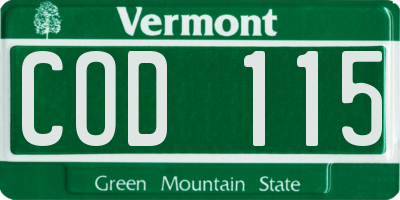 VT license plate COD115