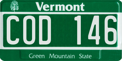VT license plate COD146