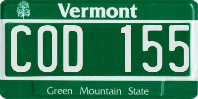 VT license plate COD155